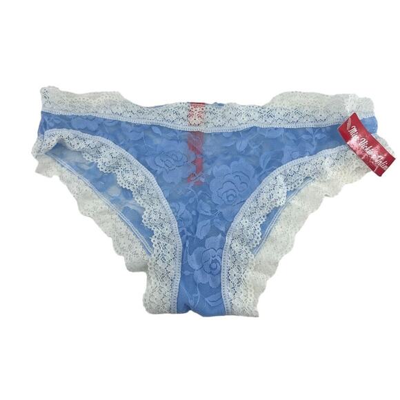 Miss Vickie's Intimates All Over Lace Periwinkle Blue White Trim Size Small 5/$2 - Picture 1 of 4
